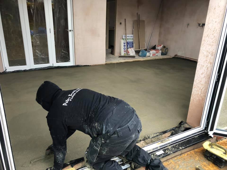 traditional screed layed by pb floor screeders